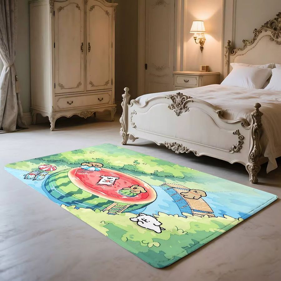 52TOYS Cartoon Malteser Bodenmatte, Saugfähige und rutschfeste Fußmatte für Eingang, Schlafzimmer oder Badezimmer, Multicolor - Bild 2