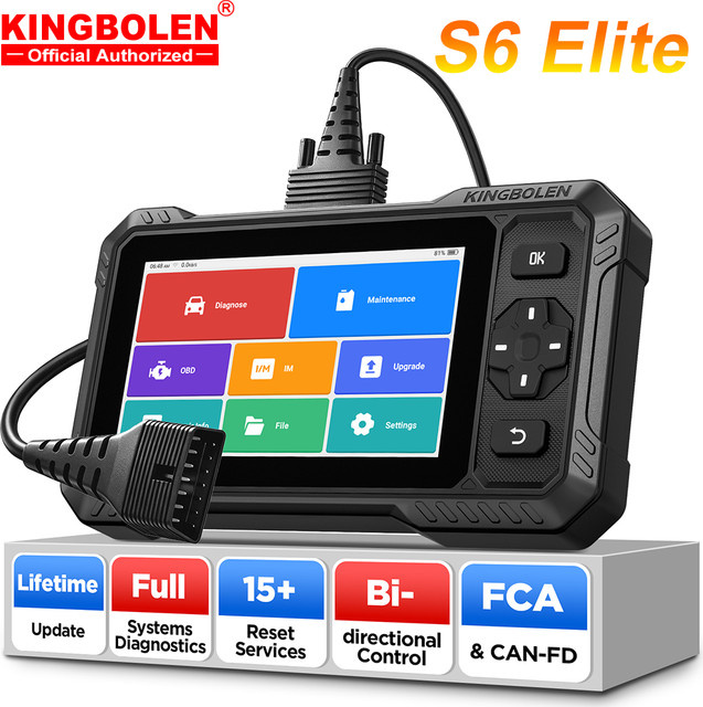 KINGBOLEN S6 Elite CANFD All System Active Test OBD Scanner mit 15 Resets in Schwarz - Bild 1