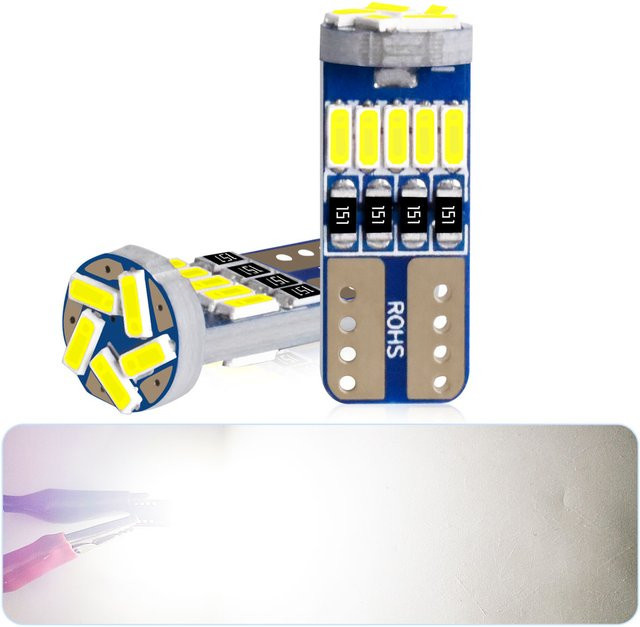 Hochleistungs T10 W5W LED-Glühbirnen für Fahrzeug-Innenraumbeleuchtung und Seitenmarkierungsleuchten, Hellweiß, 12V - Bild 1