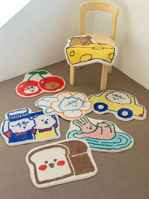 VIKAMA Weiche Bodenmatte aus Kaschmirimitat im Cartoon-Design für Schlafzimmer und Badezimmer - Bild 1