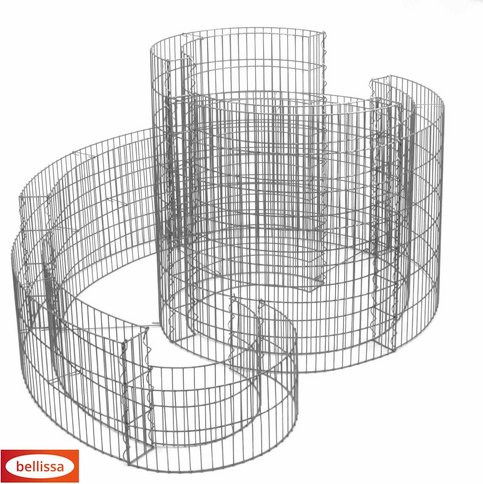 Bellissa Gabionen-Kräuterspirale Grünkraut aus Zink-Aluminium-Stahldraht, silberfarben, B/T/H: 140 x 110 x 80 cm - Bild 1
