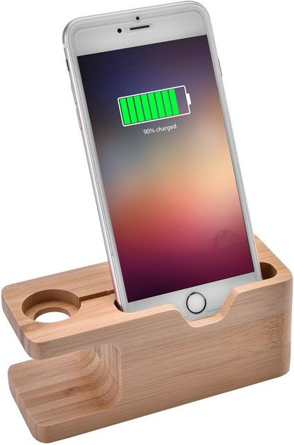 mfySpace Bambus Lade Dock Station Halterung für iOS in Beige - Bild 1