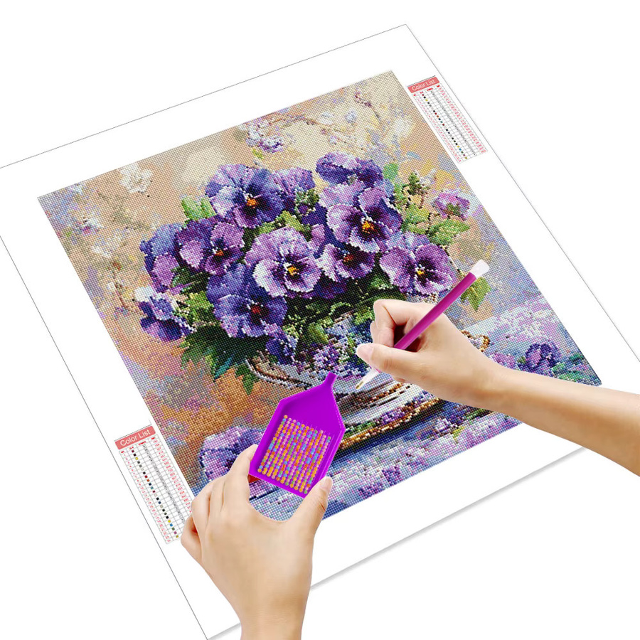 Huacan 5D DIY Diamantmalerei Blumen-Teetasse, Diamant-Mosaik - Bild 2