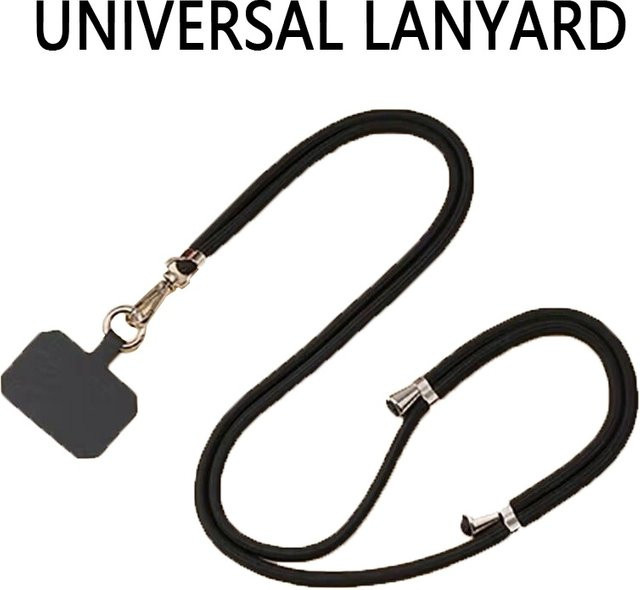 Universal einstellbares Telefon Lanyard in Schwarz als Anti-Verlust Handy-Hängeseil mit Clip-Halterung - Bild 1
