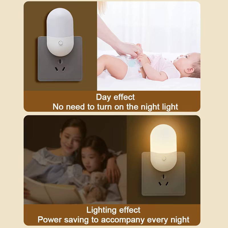 2er-Set Feimefeiyou Mini LED Nachtlicht in Warmweiß für Schlafzimmer und Kinderzimmer - Bild 3