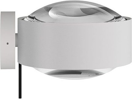 Top Light Puk! 120 Avantgarde HV-LED-Wandleuchte in Weiß matt mit transparenter Glaslinse und warmweißem LED-Licht (2700K) - Bild 1