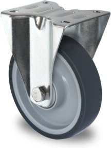 CASCOO Bockrolle Serie P2V2 mit Doppelkugellager, Durchmesser: 200 mm, grau, verzinkt - Bild 1