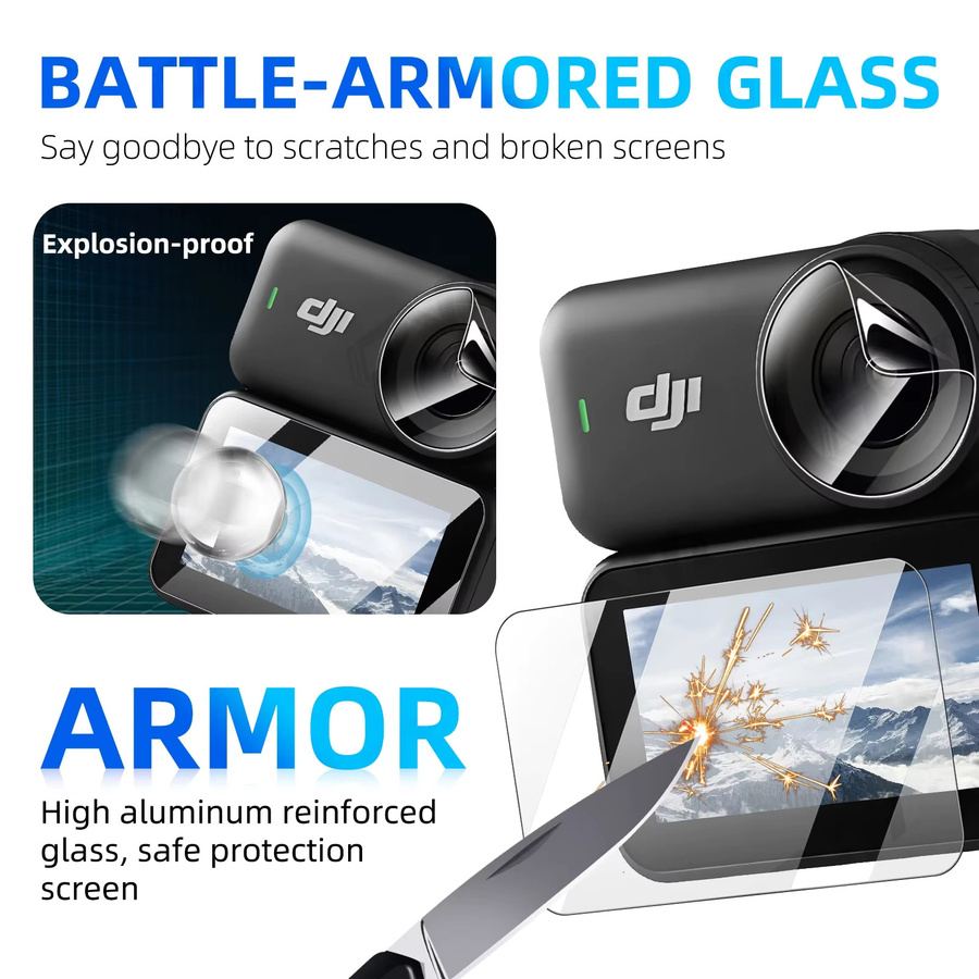 DJI Osmo Nano Displayschutzfolie und Kameraobjektivschutz aus gehärtetem Glas, transparent - Bild 2