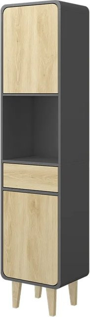 Vicco Badezimmermöbel Arla Anthrazit Goldkraft Eiche B: 40 cm, H: 161 cm - Bild 1