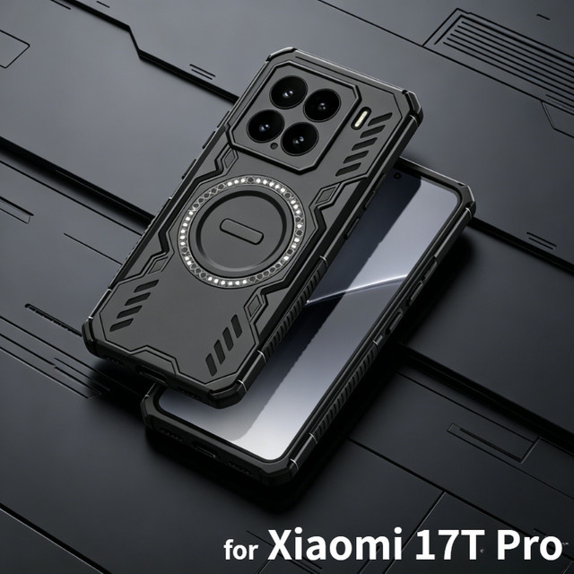 Robuste Kühlhülle mit Magnetfunktion und Stoßfestem Schutz für Xiaomi 17T Pro 17 Pro Max 15T Pro POCO X8 Pro Max X7 M8 Pro in Schwarz - Bild 1