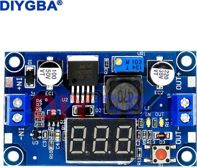 DNIGEF LM2596 DC/DC Buck Step Down Modul mit LED-Voltmeter, Einstellbarer Spannungsregler, Blau - Bild 1