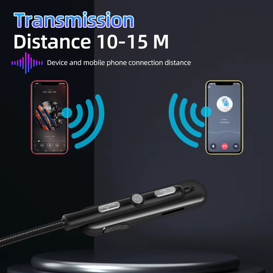 Kebidumei Bluetooth 5.0 Motorrad Helm Headset in Schwarz, wasserdichte drahtlose Stereo-Kopfhörer mit Mikrofon und Freisprecheinrichtung - Bild 4