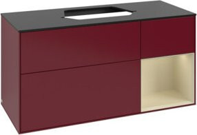 V&B Finion Waschtischunterschrank mit LED-Beleuchtung und Regalfach, Breite: 120 cm, Grau lackiert - Bild 1