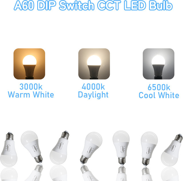 E27 LED-Glühbirne mit dreifarbiger Temperaturumschaltung via DIP-Schalter, 15 W, Weiß - Bild 1