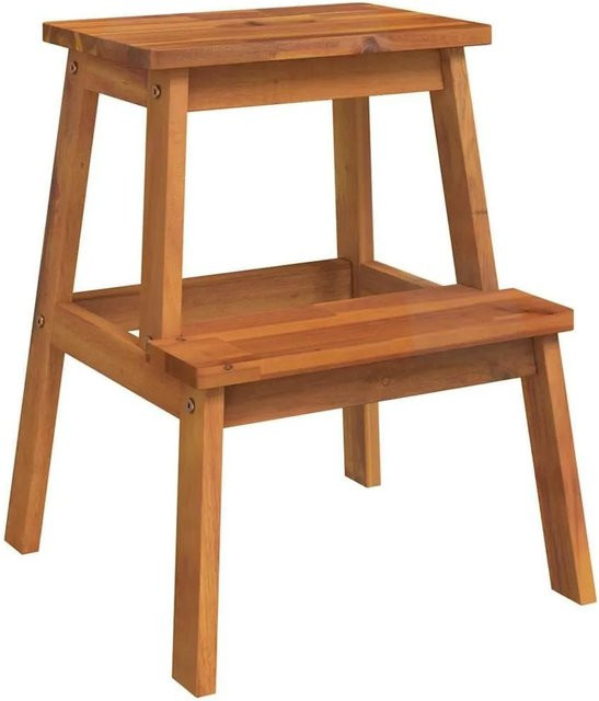 vidaXL Tritthocker aus Massivholz Akazie mit 2 Stufen, Braun, B/T/H: 40 x 38 x 50 cm - Bild 1