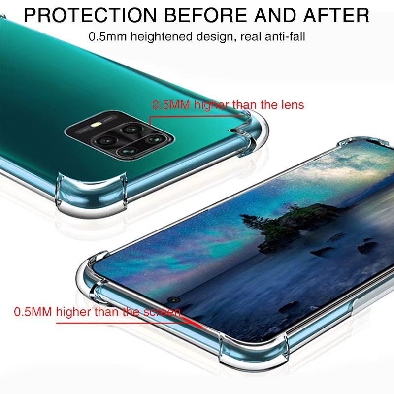 Stoßfeste transparente TPU-Schutzhülle mit Airbag-Funktion für Xiaomi Redmi Note 9, Redmi Note 9s und Redmi Note 9 Pro - Bild 3
