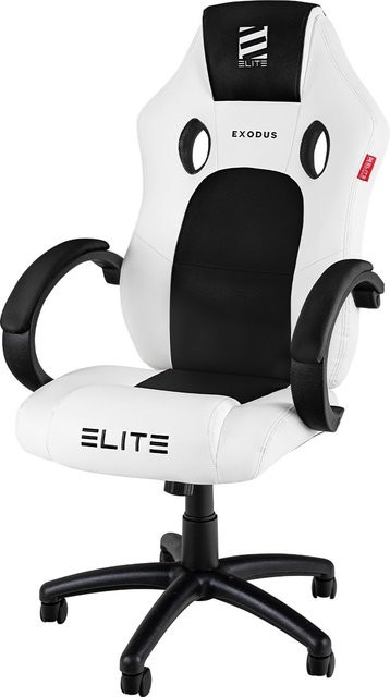 ELITE Gaming-Stuhl EXODUS MG100 mit Memory-Schaum, extra hoher Rückenlehne, Wippmechanik und Armpolstern in Weiß/Schwarz - Bild 1