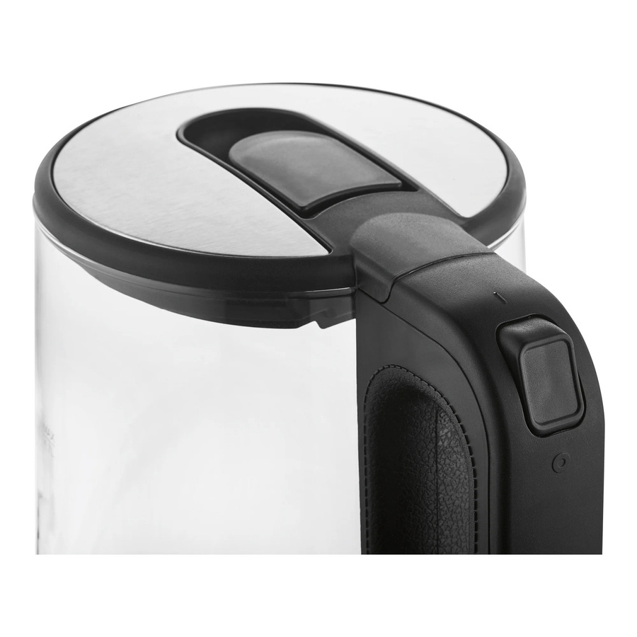 GOURMETmaxx Glas-Wasserkocher Style mit LED, 1,7 l, Schwarz/Silber, B/H/T: 15 x 24 x 21 cm - Bild 3