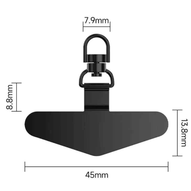 DYM Handy Lanyard Patch aus Metall mit 360 Grad Rotation in Schwarz für universelle Smartphone-Sicherheit - Bild 4