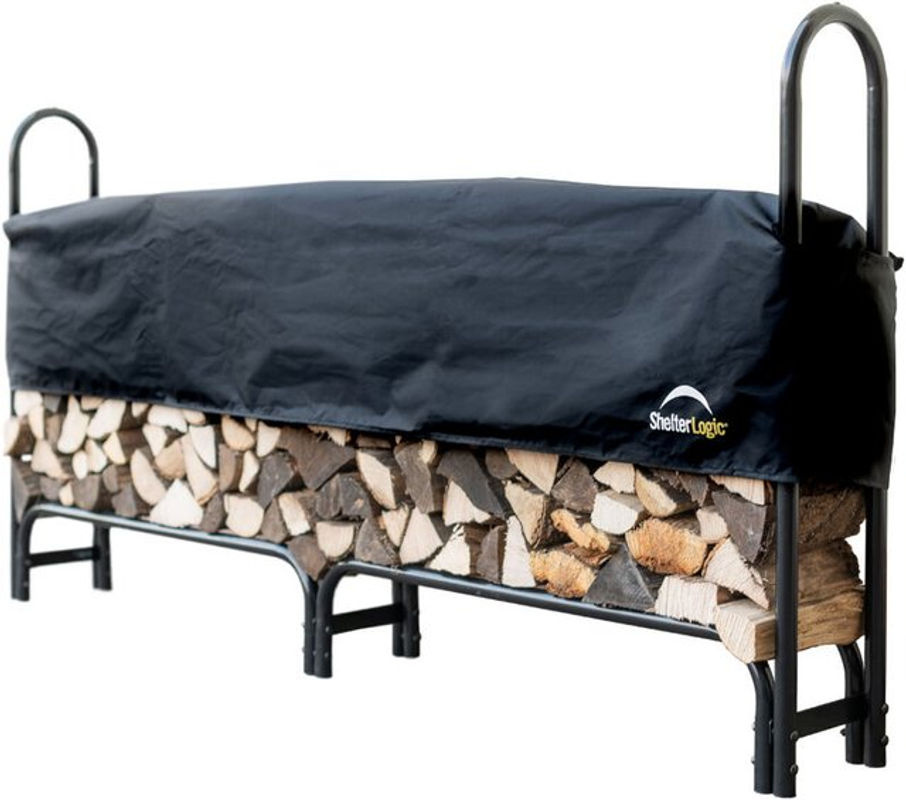 ShelterLogic Kaminholzregal aus Stahl mit Abdeckung Schwarz B/T/H: 244 x 25 x 118 cm - Bild 4