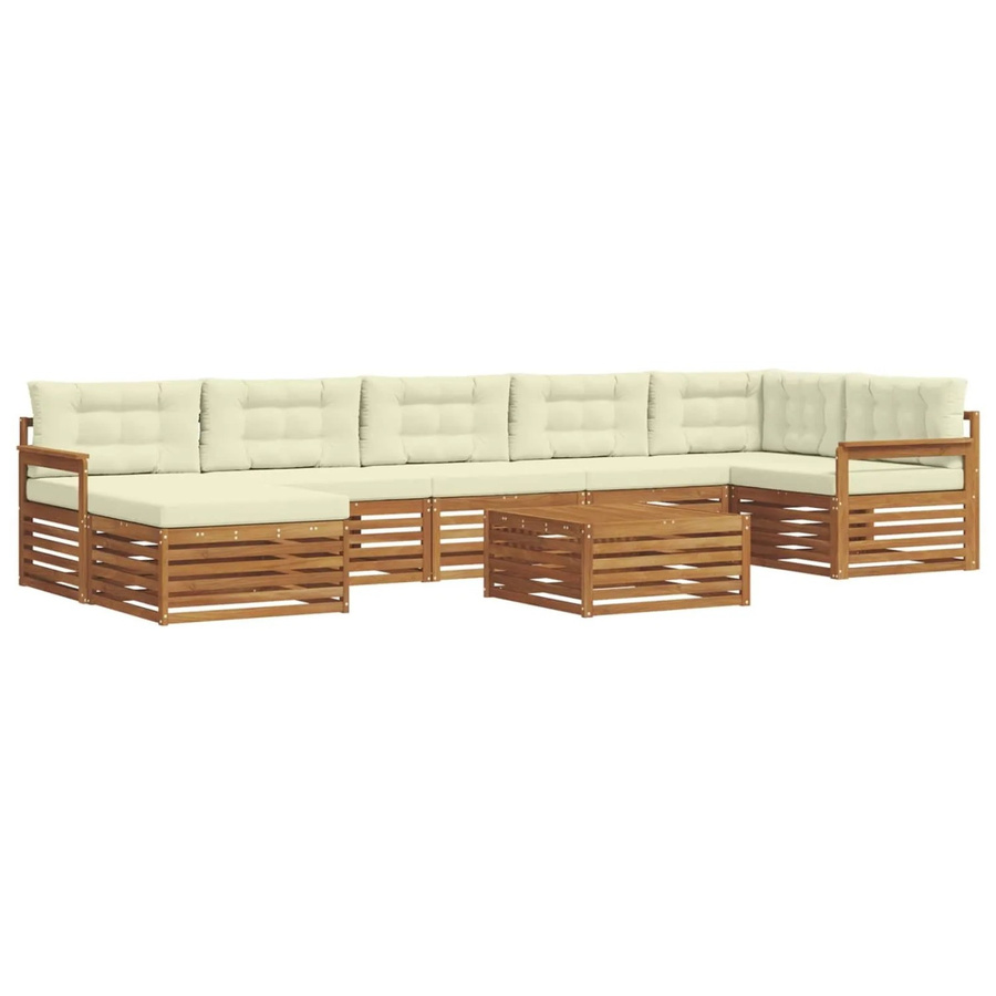 vidaXL Sofagarnitur 8-teilig aus Massivholz Akazie in Natur und Creme/Beige - Bild 2