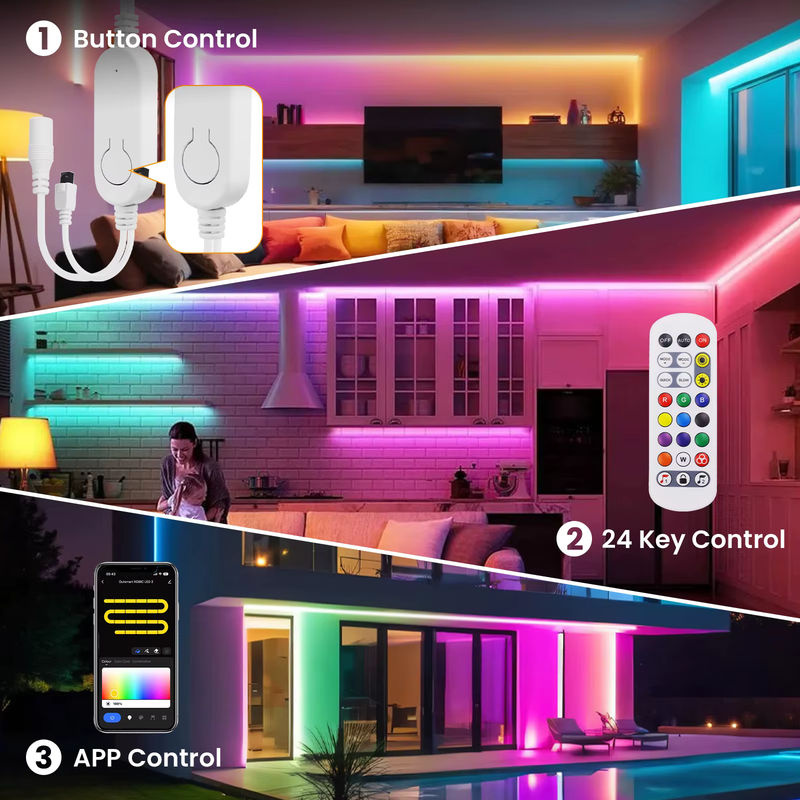 Tuya RGBIC COB LED Streifen mit WLAN und Bluetooth, adressierbare WS2811 Lichtband in Multicolour, 720 LEDs/m, hohe Helligkeit - Bild 2
