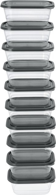 SILVERCREST Frischhaltedosen-Set aus Kunststoff, transparent, 10 x 0,6 l, mikrowellengeeignet und spülmaschinenfest - Bild 1