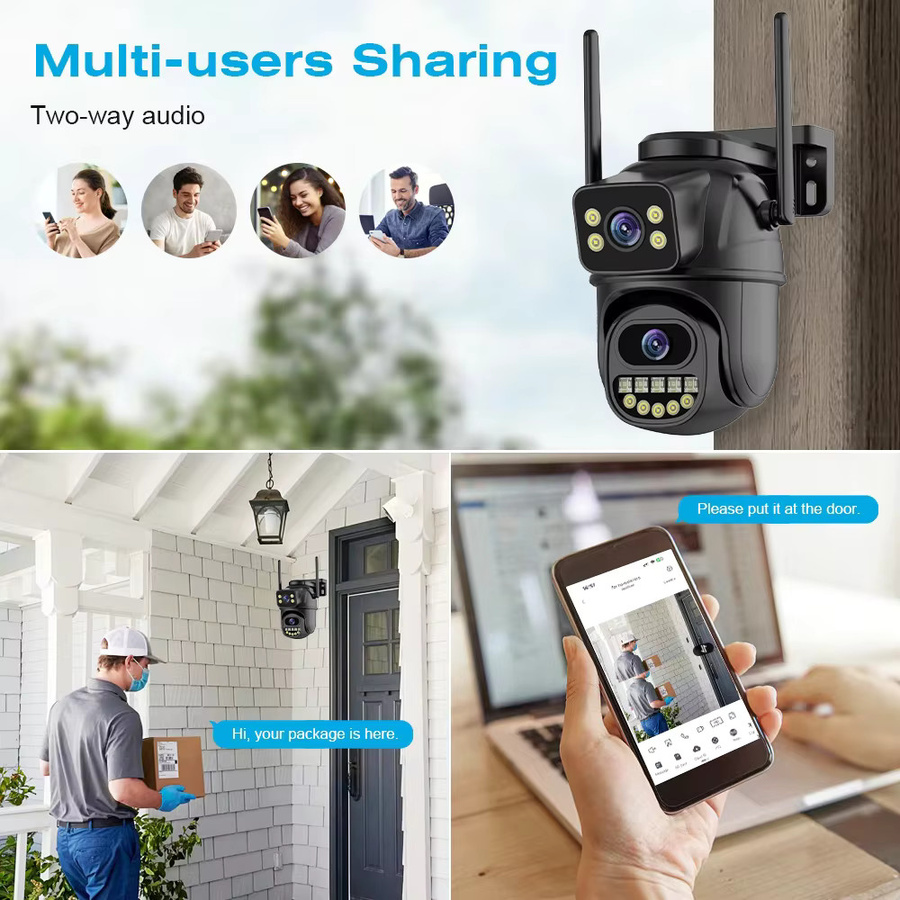 BELIA 4K 8MP WiFi-Überwachungskamera mit PTZ-Funktion, Dual Lens, 4-fachem Digitalzoom und KI-Menschenerkennung für die Außenüberwachung in Schwarz - Bild 5