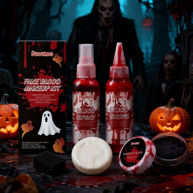 OKCA Falsches Blut Make-up Set, Rot, Unisex, Spray - Bild 1