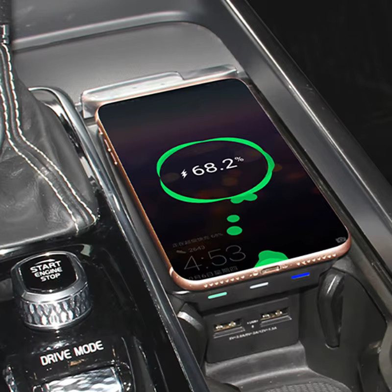 Kabelloses Auto-Ladegerät für Volvo XC90 S90 V90 XC60 C60 S60 V60, Handy-Ladepad und Ladehalterung, Schwarz - Bild 1