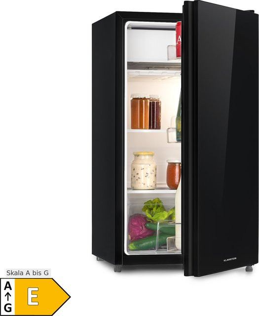 Klarstein Luminance Frost Kühlschrank in Schwarz mit 91 l Volumen, Crisper-Fach und 2 Glasböden - Bild 1