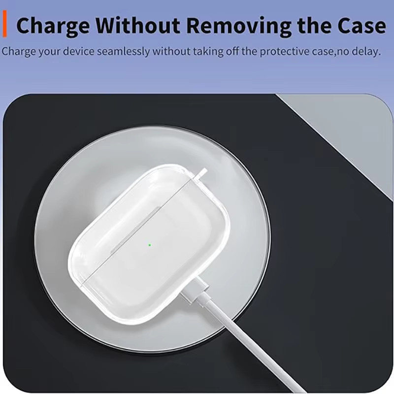 Transparente TPU-Schutzhülle für Apple AirPods Pro 3, stoßfeste Hülle mit Anti-Vergilbung und Unterstützung für kabelloses Laden - Bild 2