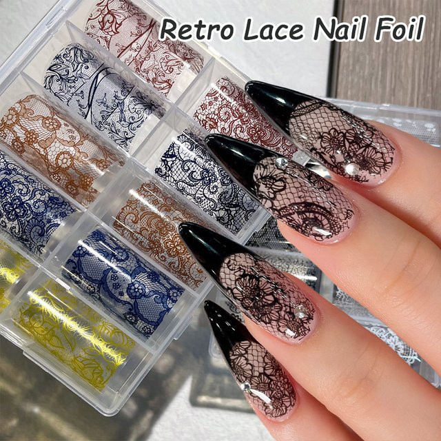 MAFANAILS Nageltransferfolien, Blumenmuster, 10 Rollen, Unisex - Bild 1