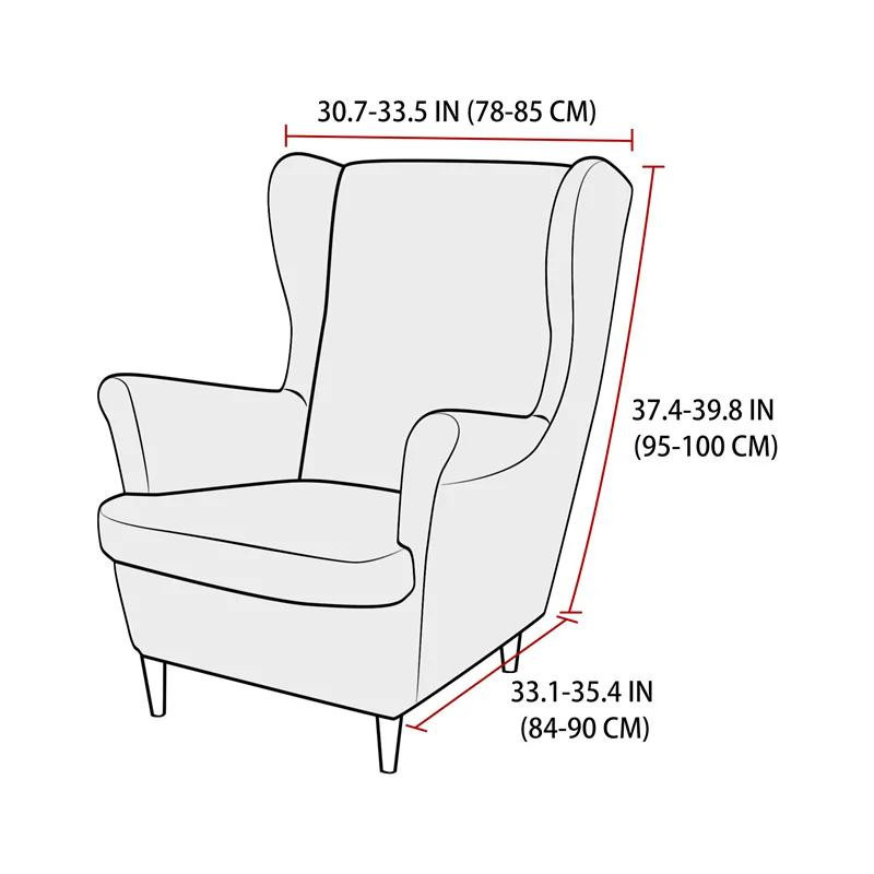 Elastischer Ohrensesselbezug von Household supplies MH in einfarbiger Ausführung, rutschfester und staubdichter Stretch-Sesselüberwurf aus Polyester-Elasthan, geeignet als Schutz vor Katzenkratzern - Bild 1