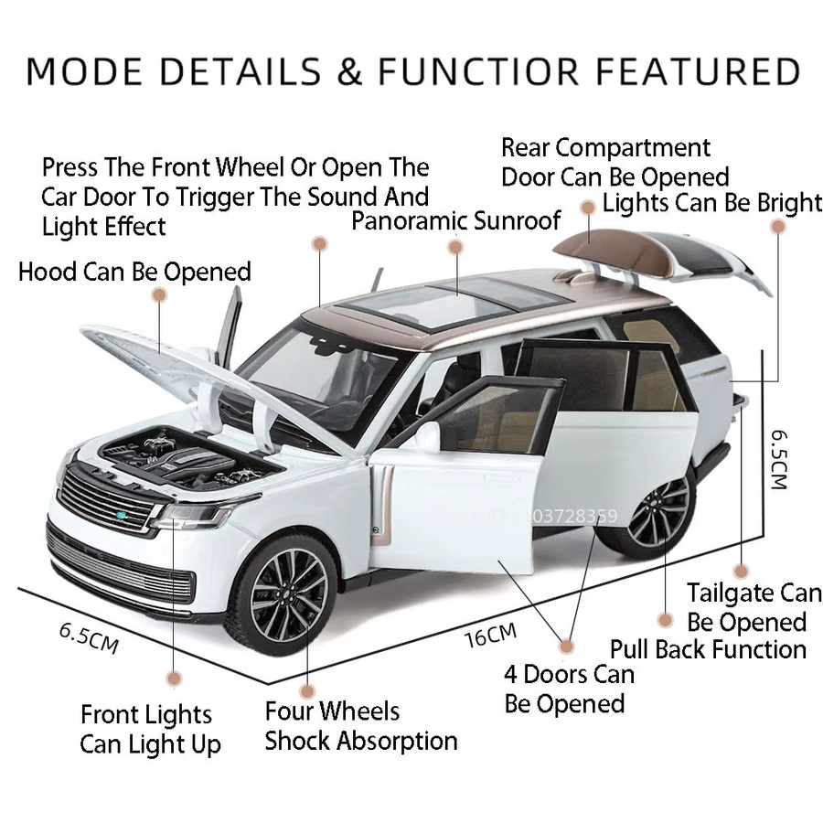 RMZ city Land Range Rover SV Defender, Modell Spielzeugautos, 1:32, Metall, mit Licht und Sound - Bild 2