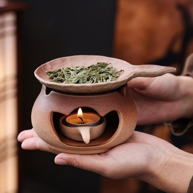 MINIDEAL Keramik-Teewärmer und Aromatherapie-Ofen in Braun für Teeblätter und Kräuter - Bild 1