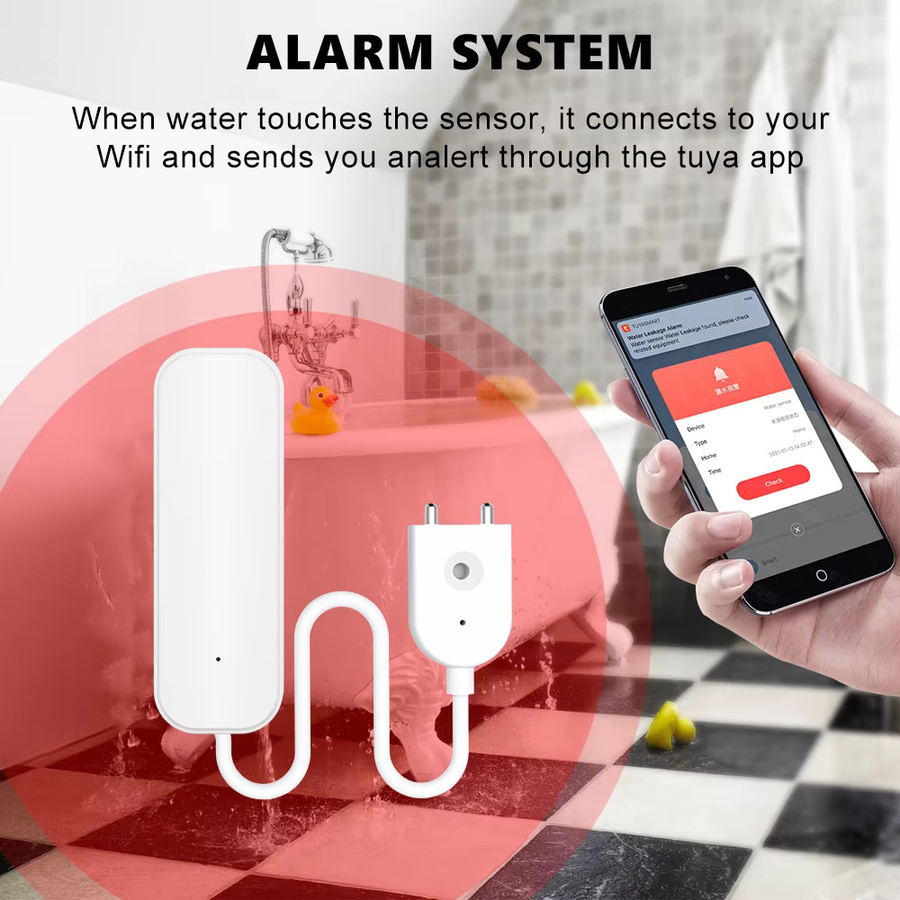 Tuya Smart Home Wassersensor zur Leckageerkennung und Überschwemmungsüberwachung in Weiß mit WiFi oder Zigbee Anbindung - Bild 2