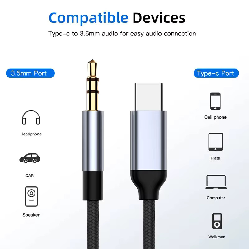 KAFNHCKA USB-C auf 3,5mm Klinkenadapter Aux-Kabel für iPhone, Xiaomi und Huawei zur Verbindung von Kopfhörern und Lautsprechern - Bild 6