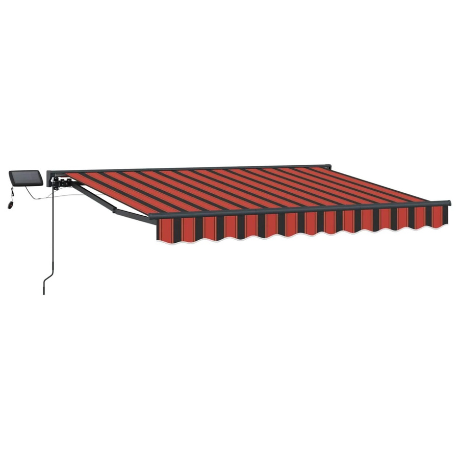 vidaXL Manueller Markisenrahmen mit LEDs aus Aluminium und Polyester, B: 3,5 m, T: 2,0 m, H: 2,0 m - Bild 2