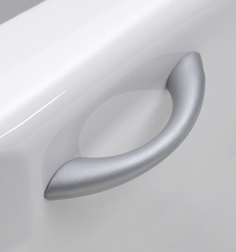 Ottofond Atlanta Wannenzubehör Griffe 2er Set in Silber matt aus Metall und Kunststoff mit rutschfestem Griff - Bild 2