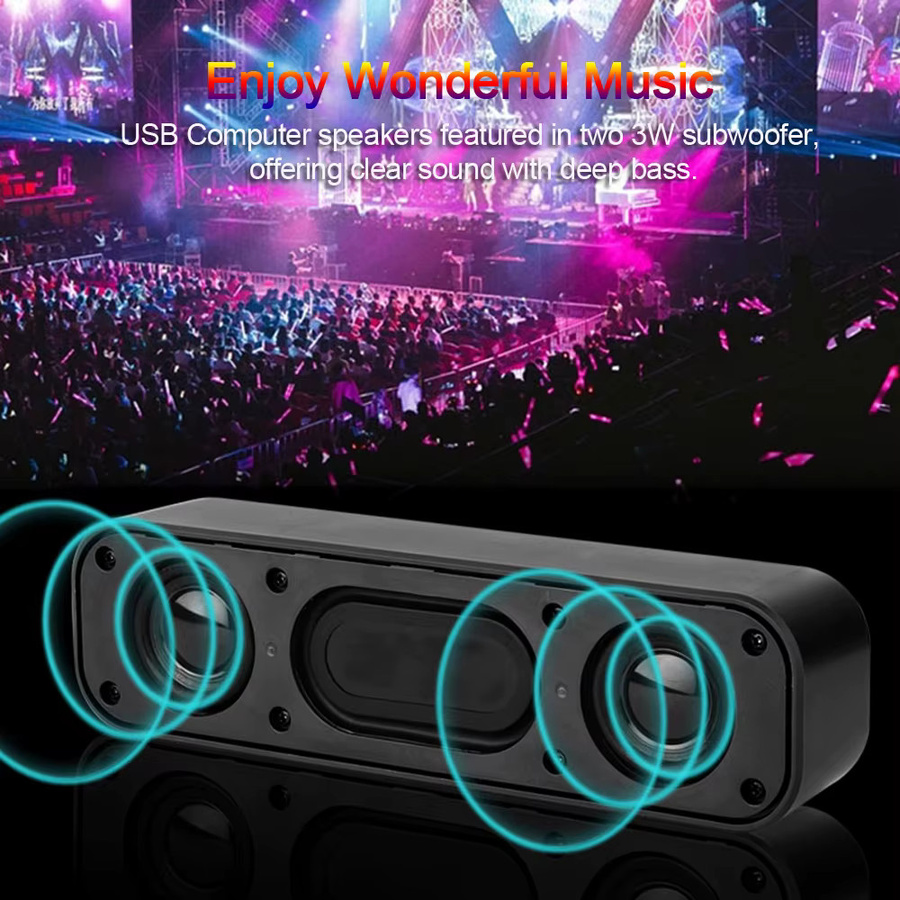 Tragbare Soundbar von AyeBeau in Schwarz mit USB-Anschluss für Computer, TV, PC und Laptop - Bild 3