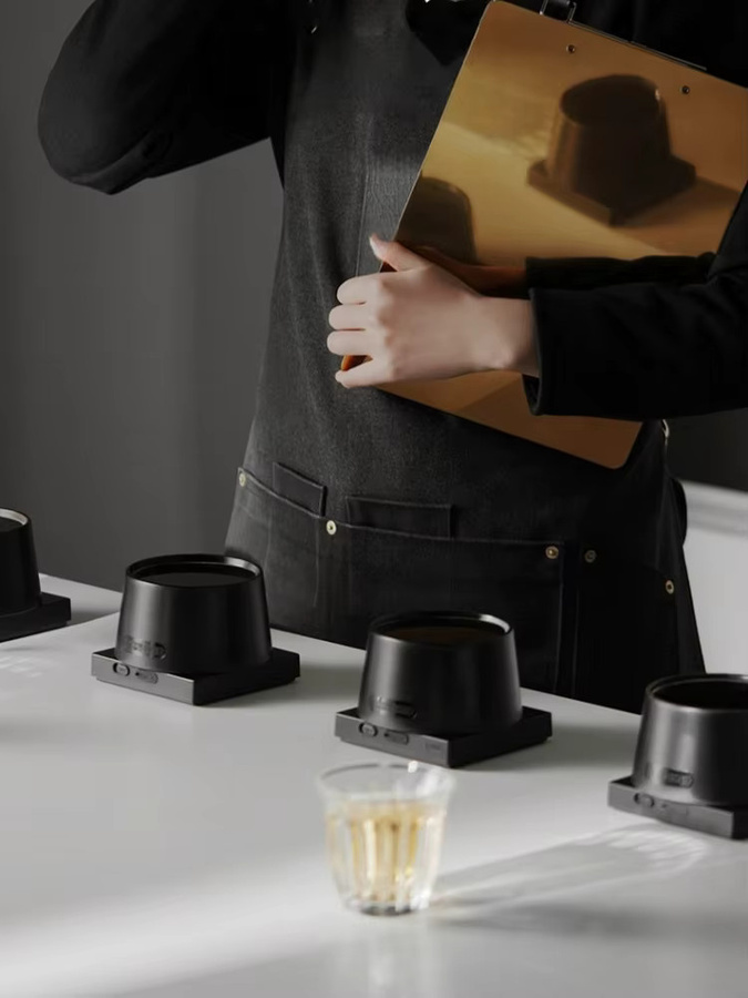 JUSTINLAU Stapelbare Kaffee-Verkostungsschale aus lebensmittelechtem Kunststoff in Schwarz für professionelle Barista-Bewertungen - Bild 6