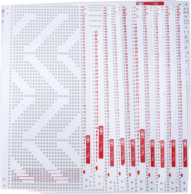 10 Stück Shoemst Lochkarten aus Kunststoff in Weiß, langlebige und professionelle Registerkarten für deine Strickmaschine - Bild 1