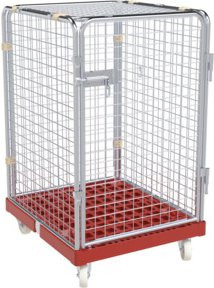 HMH rolltainer Rollbehälter ADB 1020 KU rot, 5-seitig mit 1 Tür, Breite: 72,4 cm, Tiefe: 81,5 cm, Höhe: 100,0 cm - Bild 1