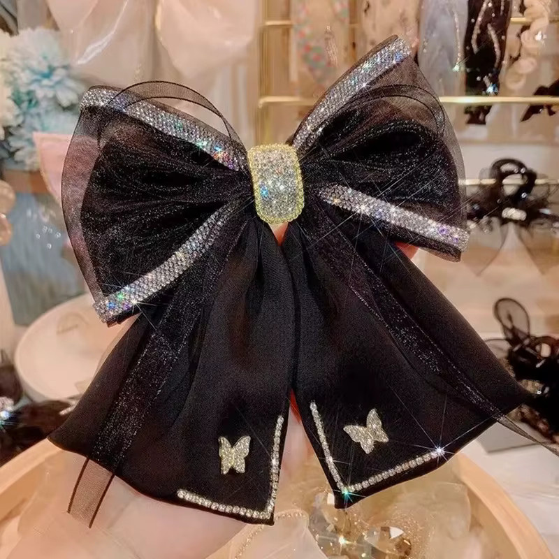 Haar Clip Schmetterling, Mesh Bogen, Strass Kristall, Damen - Bild 3