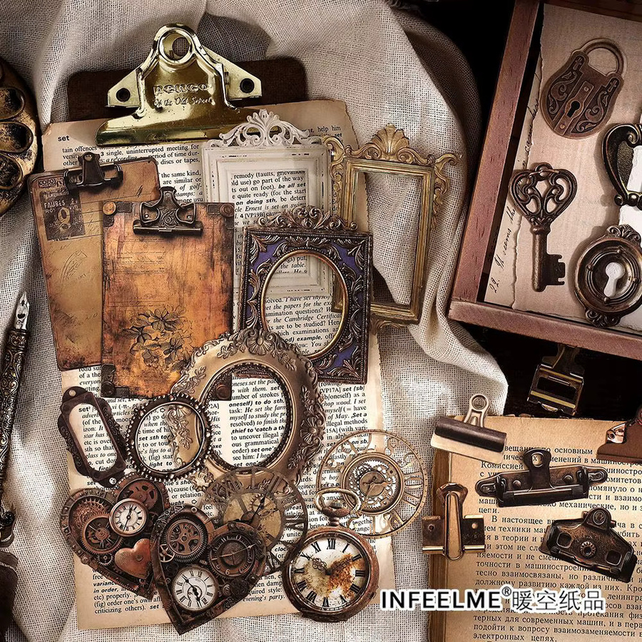 30 Stück Vintage Rost-Aufkleber in Multicolour für Scrapbooking und DIY-Projekte - Bild 1