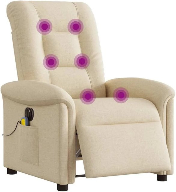 vidaXL Elektrischer Massagesessel in Beige aus Stoff mit Armlehnen B/T/H: 96,0 x 91,5 x 77,0 cm - Bild 1