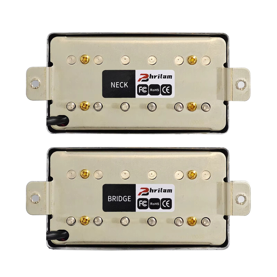 Phrilam LP Vintage Alnico 2 Humbucker Tonabnehmer-Set für E-Gitarren im LP-Stil, Hals und Brücke, 7,6/8,8 kOhm - Bild 2