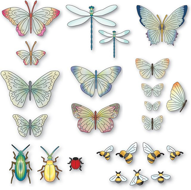 Piggy Craft Metall-Stanzform Schmetterling und Insekten für Papier Bastelarbeiten in Multicolour - Bild 1