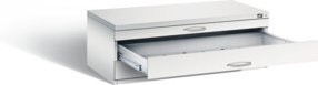C+P Flachablageschrank Serie 7100_7200 in Lichtgrau, H x B x T: 42,0 x 110,0 x 76,5 cm - Bild 1